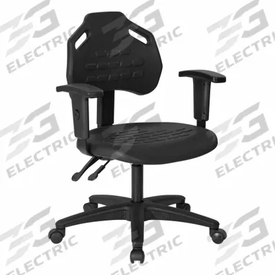 OFFICE STAR PRODUCTS Task Chair: KH, Ht, Black, Plastic Material, 18 5/8 in Back Ht - Adjustable-Arm Office Chairs