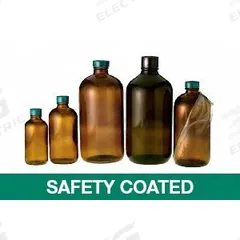 QORPAK Sampling Bottle: 480 mL, Amber, 28-400, Urea, 60, F217/PTFE, Type III (MPN GLC-02261). Key specifications — Body Color: Amber; Pre-Cleaned: None; Body Material: Soda Lime Glass; Brand: QORPAK; Screw Closure Size: 28-400; Graduated: No; USP Specification: Type III; Closure Attached: Attached.