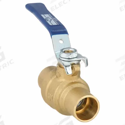 MILWAUKEE VALVE Manual Two-Way Ball Valve: 3/4 in, Brass, Straight, Sweat x Sweat, Two-Piece - Brass Ball Valves