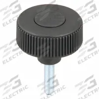 Hand Knob: Knurled, Plastic w/ Steel Thread, M10 Thread, 20 mm Thread Lg, 50 mm Dia, Gray (MPN K0260.5210X20). Key specifications — Brand: KIPP; Color: Gray.