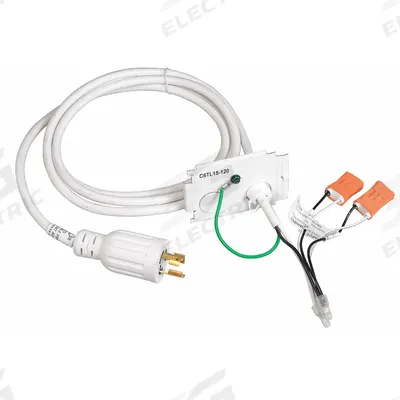 COLUMBIA LIGHTING Cord and Plug Kit: 6 ft Lg, 9 7/8 mm Wd - Cords & Wiring for Bay Lights