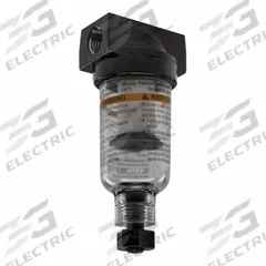PARKER Filter: Particulate, 1/4 in NPT, 5 micron, 24 scfm, 150 psig Max Op Pressure, Plastic Bowl (MPN 14F11BB). Key specifications — attr110055: 14; attr110024: Twist Drain; attr110008: PARKER.