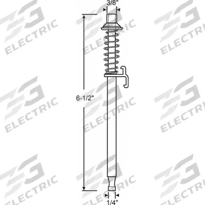 APPROVED VENDOR Pivot Pin: 6 1/2 in Lg, 3/4 in Wd - Hanging Door Pivots