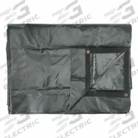 BUYERS PRODUCTS Tarp: 20 ft Lg, 7.5 ft Wd, Std Duty, 10 mil, Vinyl, Black, 12 oz/sq yd, PVC Coated (MPN 3011354). Key specifications — Color: Black; Brand: BUYERS PRODUCTS; Fabric Coating: PVC Coated.