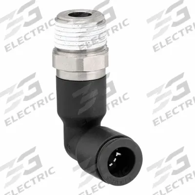 LEGRIS Push-Fit Elbow Fitting: 3/8 in OD x 3/8 in Pipe Size, Push-to-Connect x MNPT - Nylon & Nickel-Plated Brass Tube Fittings