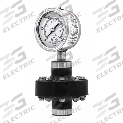 PIC GAUGES Pressure Gauge with Diaphragm Seal: 0 psi to 100 psi, 301L/CPTP, 2 1/2 in Dial - Dial Pressure Gauges with Thermoplastic Seal
