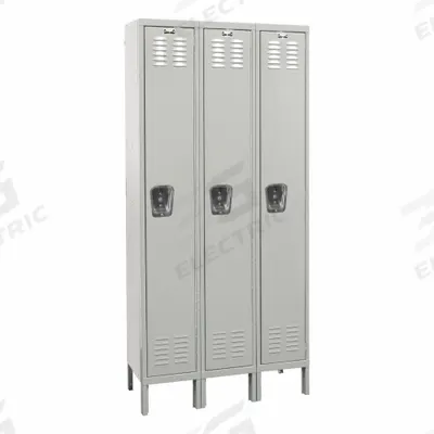 HALLOWELL Locker: 12 in x 12 in x 78 in, Louvered, 1 Tiers, 3 Units Wide, Combo/Padlock - Louvered Metal Wardrobe Lockers