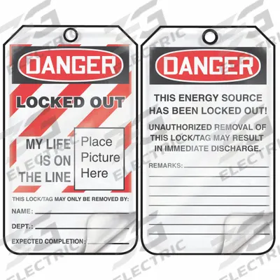 ACCUFORM Lockout Tag: Danger, Locked Out Device, RP-Plastic, Dept/Expected Completion/Name - Safety