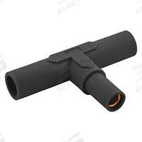 Paralleling Tee: Male-Male-Female, Black, 600V AC/600V DC, 150 A, Series 15 (MPN HBL15PTBK). Key specifications — Brand: HUBBELL; Gender Configuration: Male-Male-Female.