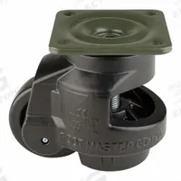 FOOT MASTER Plate Caster: Nylon Tread, 75 mm Wheel Dia, 120 mm Mounting Ht, 2,205 lb Load Capacity (MPN GD-120-F-NYN-FBL). Key specifications — Brand: FOOT MASTER; Frame Color: Black.