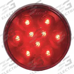 MAXXIMA Stop/Turn/Tail Light: LED, Stop Light, Red, Round, 4 5/16 in Overall Dia, PL-3 Connector (MPN M42322R). Key specifications — Standards: SAE J585E; Electrical Connection: PL-3 Connector; Brand: MAXXIMA; Installation Type: Permanent; Lens Color: Red; Mount Type: Grommet; Lighting Technology: LED; Light Type: Stop Light.