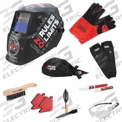 LINCOLN ELECTRIC Welding Helmet Kit: Auto-Darkening, 2 Arc Sensors, Black - Auto-Darkening Welding Helmets - Graphic
