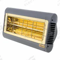 SOLAIRA Electric Infrared Heater: 2,000 W Watt Output, 277V AC, 1 Phase, Hardwired, 45° Beam Pattern (MPN SALPHA20277G). Key specifications — Wattage Output: 2,000 W; Voltage: 277V AC; Brand: SOLAIRA; Electrical Connection: Hardwired; Element Type: Quartz Lamp; Housing Color: Gray; Housing Material: Aluminum; Overall Dimensions - L x W x D: 16 in x 10 in x 6 in.