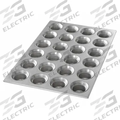 CHICAGO METALLIC Mini Crown Muffin Pan: Aluminized Steel, 24 Slots, 14 1/8 in Overall Wd - Cupcake & Muffin Pans