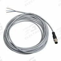 Cordset: M12 Male Straight X Bare Wire, 4 Pins, Gray, PVC, 5 m Cable Lg, 3 A Max Current (A) (MPN XZCPV1541L5). Key specifications — Cable Jacket Color: Gray; End 1 Gender: Male; End 1 Mounting Orientation: Straight; End 2 Connection Type: Bare Wire; IP Rating: IP67; Brand: TELEMECANIQUE SENSORS; Wire Size: 18 AWG; Cable Jacket Material: PVC.