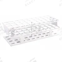 Tube Rack: 3 5/8 in Overall Wd, 12 in Overall Ht, 4 3/4 in Overall Lg, POM, White, (40) Wells (MPN HS27514A). Key specifications — Material: POM; Mounting Location: Benchtop; Color: White; Product Type: Test Tube Rack; Total Holding Capacity: (40) Wells; Brand: HEATHROW SCIENTIFIC.