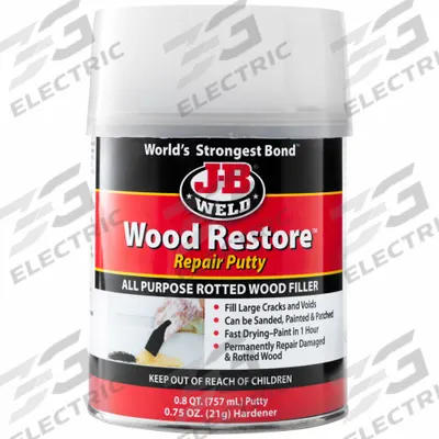 J-B WELD Putty: Wood Restore, Wood Repair, 32 oz Container Size, Can, Taupe - Wood Repair Putties