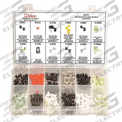 GM Hood Prop and Rod End Assortment: 137 Pack Qty, Metal/Nylon - Body Clip Assortments