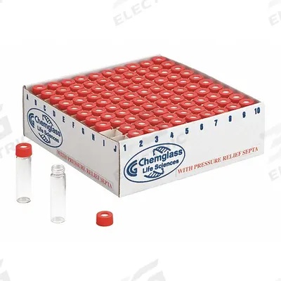 CHEMGLASS Vial with Cap: 7.39 mL, A, Includes Closure, Polypropylene, 17 mm Body Dia - Glass Sample Vials