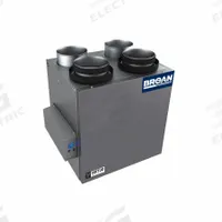 Heat Recovery Ventilator: Top Port, 119 cfm @ 0.400 in SP, 80% Max. Efficiency, Variable Speed (MPN B130E65RT). Key specifications — Brand: BROAN; Nameplate Voltage: 120V AC; Defrost Type: Recirculation; Electrical Connection: Plug-In; Number of Speeds: Variable.
