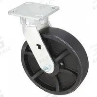 APPROVED VENDOR Plate Caster: Corrosion-Resistant, Swivel, Iron, 8 in Wheel Dia, 2 in Wheel Wd, 4 in (MPN P25S-D080R-14-H10). Key specifications — Wheel/Tread Color: Black; Brand: APPROVED VENDOR; Roll Up: Swivel.