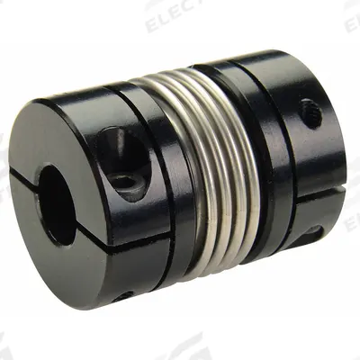 RULAND MANUFACTURING Motion Control Coupling: 25 mm Bore Dia 1, 14 mm Bore Dia 2, Aluminum - Clamp-On Bellows Shaft Couplings for Round Shafts