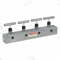 ENERPAC Manifold: 10,000 psi Max Pressure, Steel, 4.17 in Overall Ht, 11.96 in Overall Lg (MPN AM41). Key specifications — Body Material: Steel; Brand: ENERPAC; Port Connection Type: NPT.