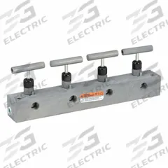 ENERPAC Manifold: 10,000 psi Max Pressure, Steel, 4.17 in Overall Ht, 11.96 in Overall Lg (MPN AM41). Key specifications — Body Material: Steel; Brand: ENERPAC; Port Connection Type: NPT.