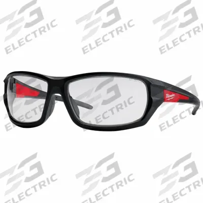 MILWAUKEE Safety Glasses: Clear Lens, Full-Frame - Padded Comfort-Fit Safety Glasses