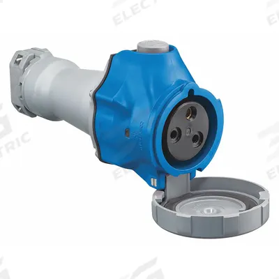 HUBBELL Pin and Sleeve Connector: Blue, 220 to 240/250V AC, Single Phase, 30 A_32 A - Washdown-Rated Connectors