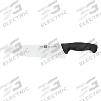 ZWILLING J.A. HENCKELS Knife: Straight, 16 1/4 in Overall Lg, Stainless Steel Blade, Black Handle (MPN 32208-254). Key specifications — Sub-brand: Twin Master; Brand: ZWILLING J.A. HENCKELS; Blade Material: Stainless Steel; Blade Type: Straight; Edge Style: Fine Edge; Forged/Stamped: Stamped; Handle Color: Black; Handle Material: Polypropylene.