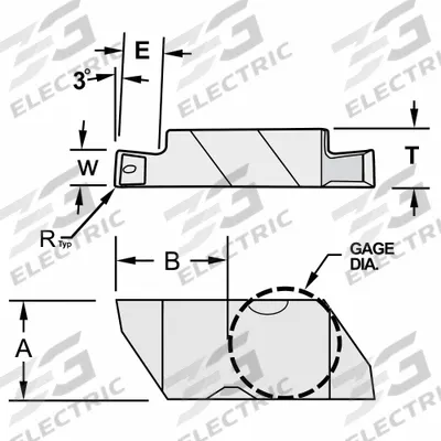 ULTRA-DEX USA Parting and Grooving Insert: NG-6R W.375 (MPN 913-000-330) - Machining