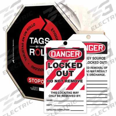 ACCUFORM Danger Tag By The Roll: Danger, Locked Out Device, Polyolefin, Add Notes/Date/Sign - Safety