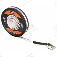 KESON Long Tape Measure: Manual, MC-10M-5O, Metric/SAE/Engineers Scale, 50 ft / 15 m, 1/100 ft/2 mm. Key specifications — attr939846: MC-10M-5O; attr939849: Fiberglass; attr939859: Nonmagnetic Double Hook; attr939850: Double-Sided; attr939855: 1/100 ft; attr944023: Hook End; attr940484: KESON; attr985224: Stainless Steel.
