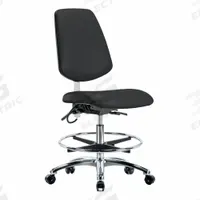 ESD Task Chair: Vinyl, Armless, Ht Range 21 1/2 in to 29 in, 18 1/2 in Seat Wd, 17 in Seat Dp, Black (MPN BR-ESD-VMBCH-MB-CR-T0-A0-CF-EC-ESDBLK). Key specifications — Foot Support: Yes; Back Tilt Backward: 13.5°; Back Tilt Forward: 10.5°; Base Material: Aluminum; Brand: APPROVED VENDOR; Product Type: ESD Task Chair; ESD-Safe: ESD-Safe.