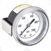 APPROVED VENDOR Panel-Mount Pressure Gauge: U-Clamp, 0 psi to 1,000 psi, 2 in Dial, 1/8 in NPT Male (MPN 4CEY3). Key specifications — Accuracy: ±3-2-3%; Brand: APPROVED VENDOR; Vibration Resistance Properties: None; Gauge Wetted Parts: Brass / Bronze.
