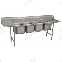 ADVANCE TABCO Scullery Sink: 4 Bowls, 42 in Overall Ht, 154 in Overall Lg, 31 in Overall Wd (MPN 9-44-96-24RL). Key specifications — Brand: ADVANCE TABCO.