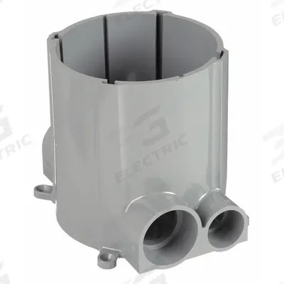 HUBBELL WIRING DEVICE-KELLEMS Floor Box: Round, (2) 1 1/2 in/(2) 1 in For Conduit Sizes - PVC Electrical Floor Boxes