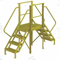 TRI-ARC Crossover Bridge: 3.3 ft Platform Ht, Steel, 1,000 lb Load Capacity, Serrated, 4 Steps (MPN 7CY78). Key specifications — Brand: TRI-ARC; Color: Yellow; Tread Type: Serrated.