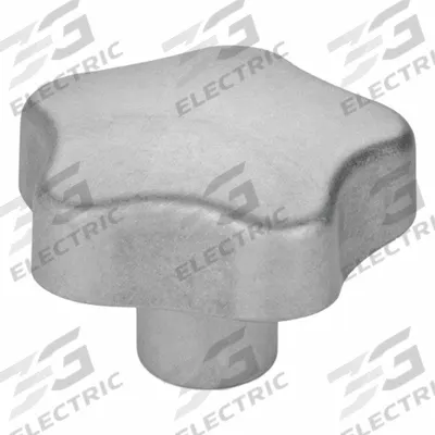JW WINCO Aluminum Hand Knobs; Aluminum Star Knobs: 5 Point, Aluminum, M6 Thread - 5-Arm Knobs with Threaded Hole