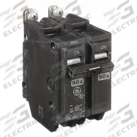 GE Miniature Circuit Breaker: THQB, 90 A, 120/240V AC, Single Phase, 10kA at 120/240V AC, Std (MPN THQB2190). Key specifications — attr195972: 90 A; attr195973: 120/240V AC; attr195974: Single; attr195975: 10kA at 120/240V AC; attr195976: Load Centers.