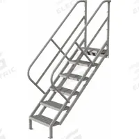 TRI-ARC Portable Stairs: 7.9 ft Overall Ht, Steel, 450 lb Load Capacity, Perforated, 6 Steps (MPN WISS106242). Key specifications — attr1050559: Gray; attr1050557: TRI-ARC.