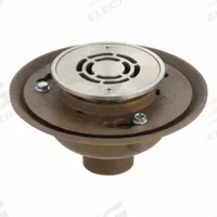 BESTCARE Floor Drain: Round, Stainless Steel, Satin, 9 in Overall Dia, 6 1/4 in Overall Ht, Slotted (MPN WHFD-5RD-2NH). Key specifications — Brand: BESTCARE; Grate Color: Silver; Includes: Ligature Resistant Baffle; Connection Type: No Hub; Finish: Satin.