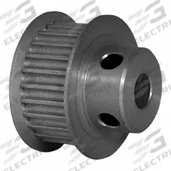 DAYTON Timing Pulley: Modified Curvilinear, Fixed, For GT Timing Belt Section, For 9 mm Belt Wd (MPN 25-3P09M6FA6). Key specifications — attr1328801: DAYTON; attr1328807: Clear Anodized; attr1328808: Powerhouse®.
