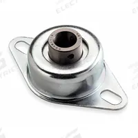 DAYTON 2 Bolt Flange Bearing: Radial Ball, 1 in Bore, Steel, Set Screws, 5 in Lg, 3 in Wd, Rhombus (MPN 1A403). Key specifications — Bore Type: Cylindrical; Brand: DAYTON; Lubricant Material: NLGI #2 Equivalent; Mounting Bolt Size: 7/16 in; System of Measurement: Inch.