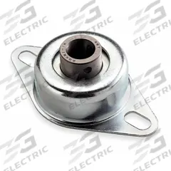 DAYTON 2 Bolt Flange Bearing: Radial Ball, 1 in Bore, Steel, Set Screws, 5 in Lg, 3 in Wd, Rhombus (MPN 1A403). Key specifications — Bore Type: Cylindrical; Brand: DAYTON; Lubricant Material: NLGI #2 Equivalent; Mounting Bolt Size: 7/16 in; System of Measurement: Inch.