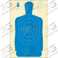 ACTION TARGET Shooting Range Targets: Cardboard, Silhouette Target, 3 3/4 ft Ht, 24 in Wd, 25 PK (MPN B-27CB BLUE-25). Key specifications — Color: Blue; Target Style: Silhouette; Target Grouping: Scoring and Qualification; Material: Cardboard; Brand: ACTION TARGET.