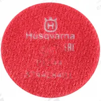 HUSQVARNA Polishing Pad: 200 Grit, Red, 6 Segments, Concrete, Clockwise, 2,000 RPM Max. Speed, Round (MPN P 1244). Key specifications — attr81237: Red; attr81244: Resin; attr122184: Polishing Pads; attr122180: Medium Concrete; attr81239: PG 690; attr81227: HUSQVARNA.