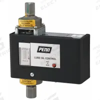 Mechanical Lube Oil Pressure Control: 8 psi to 70 psi, 90 sec Delay, Alarm Circuit Included (MPN P28AN-1C). Key specifications — Refrigerant Type: Ammonia; Brand: JOHNSON CONTROLS; Input Voltage: 240V AC; For Compressor Brand: Ranco; Product Type: Mechanical Lube Oil Pressure Control; Alarm Circuit Included: Yes.