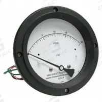 MIDWEST INSTRUMENT Differential Pressure Gauge & Switch: Back, 1/4 in NPT Female, 120, 4 1/2 in Dial (MPN 120SC-00-O-AA-20P). Key specifications — Sensor Type: Piston; Series: 120; Housing Material: 316 Stainless Steel; Certificate of Calibration: Not Included; Gauge Accuracy: ±3-2-3%.